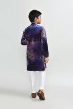 Joban Fashion Velvet Purple Kurta With Straight Fit Pant | Grocsy