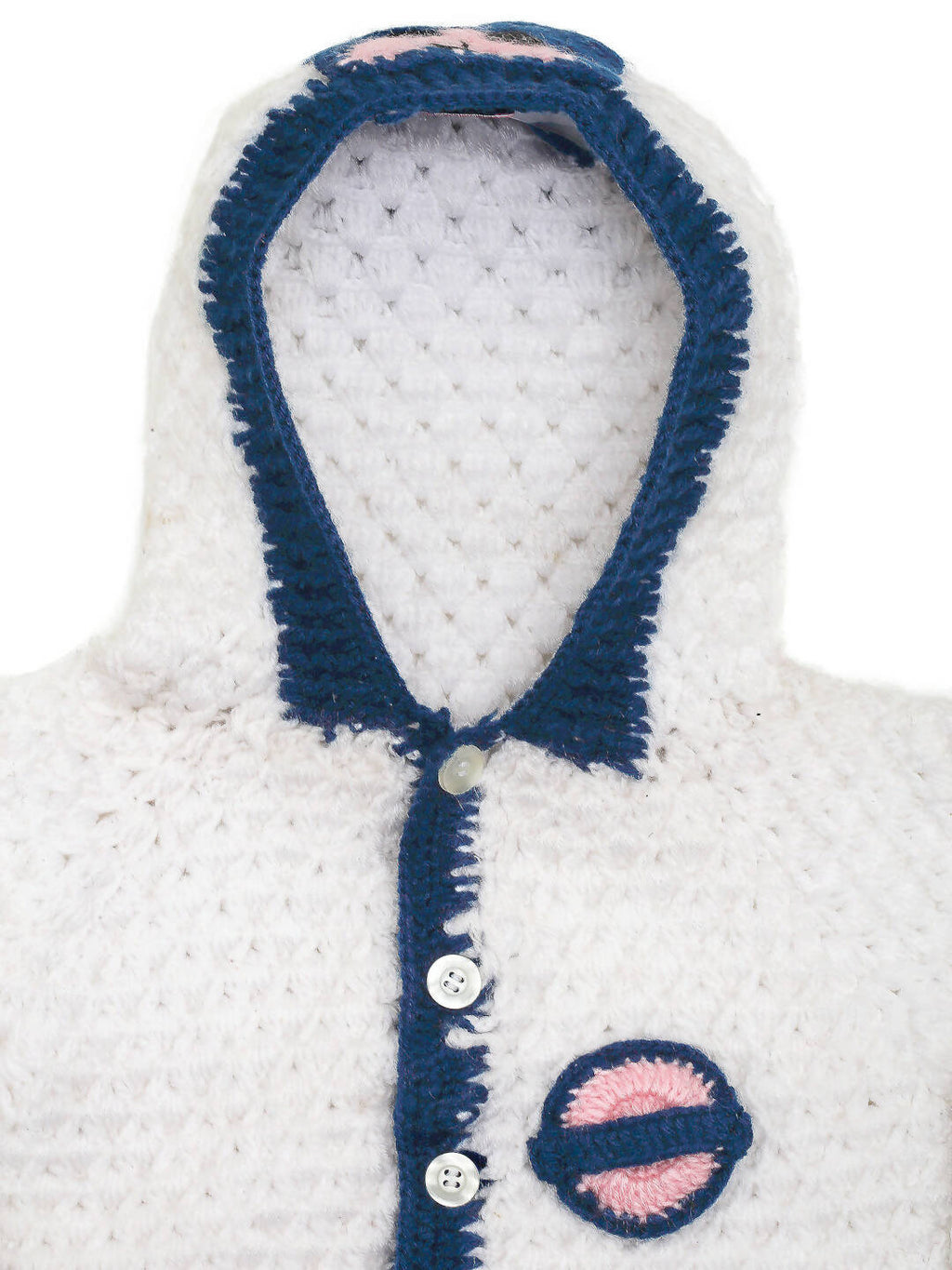 Chutput Kids Woollen Hand Knitted Tacky Design Sweater - White | Grocsy