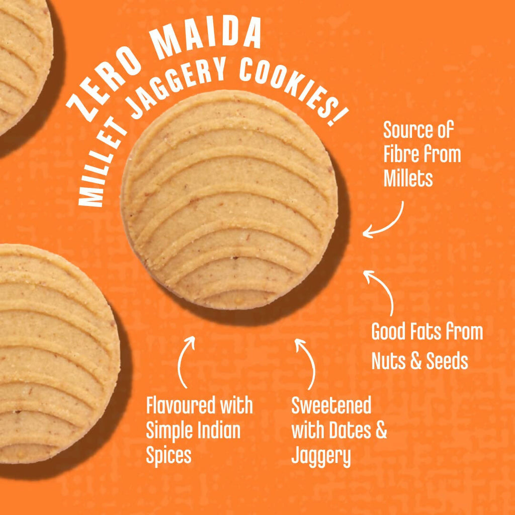Early Foods Jowar Almond Jaggery Millet Cookies | Grocsy