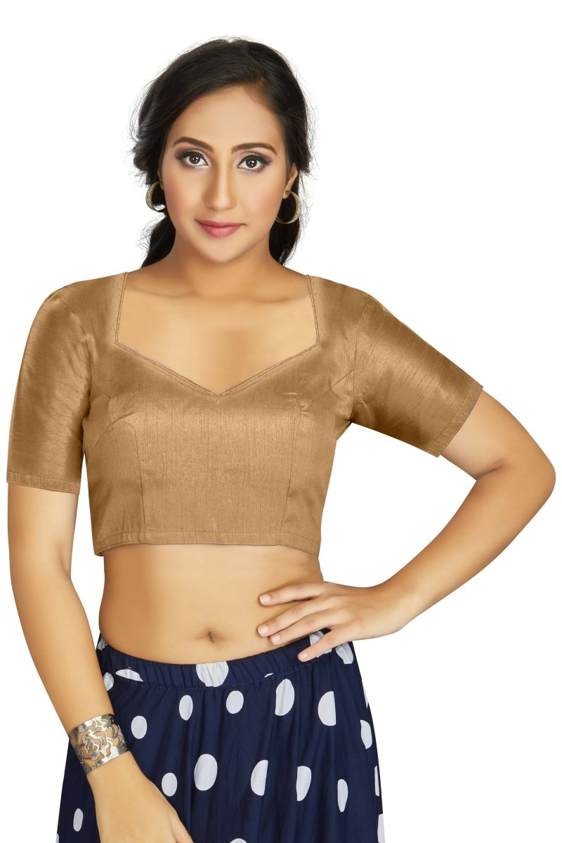 Aastha Fashion Women's Beige Art Silk Designer Traditional Readymade Blouse | Grocsy