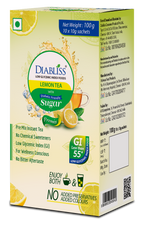 Diabliss Herbal Lemon Tea Sachets With Diabetic Friendly Sugar | Grocsy