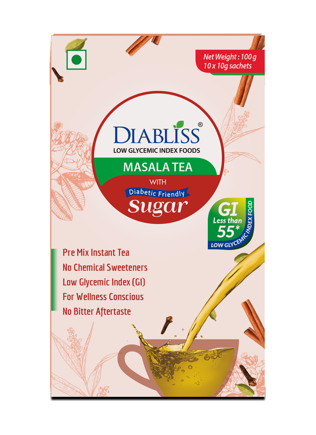 Diabliss Masala Tea With Herbal Extract Blend | Grocsy