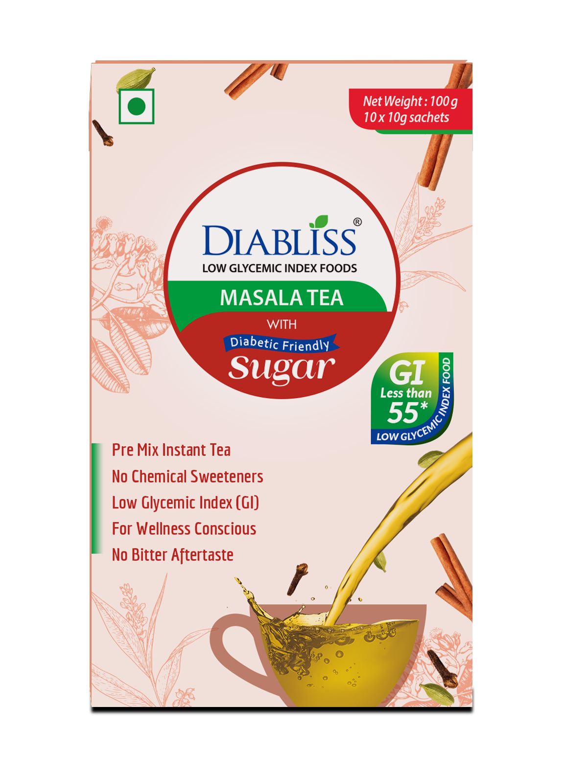 Diabliss Masala Tea With Herbal Extract Blend | Grocsy