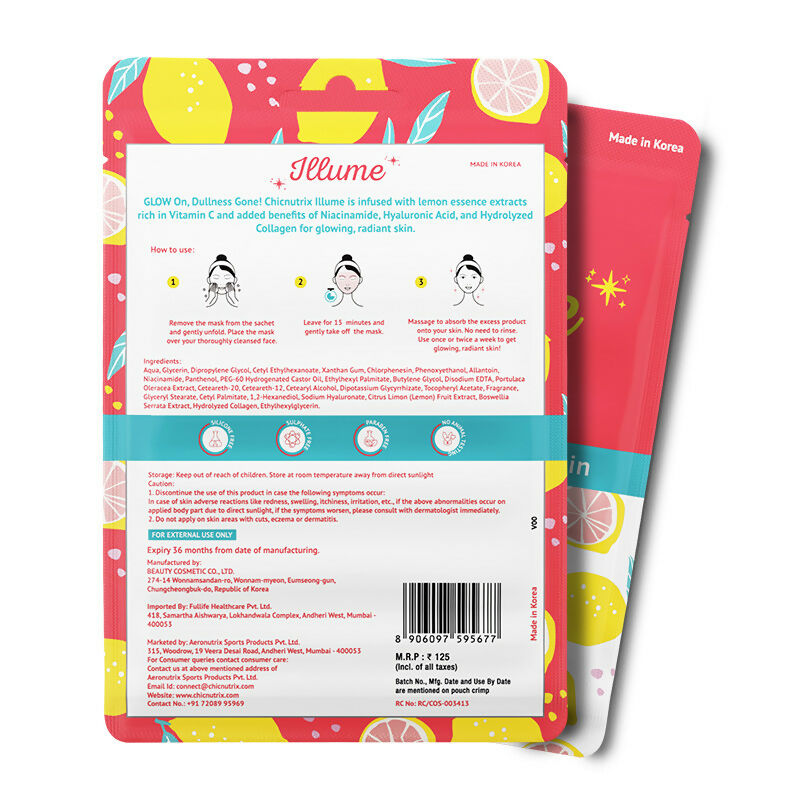 Chicnutrix Korean Clear Skin Routine Combo - Super C + Illume Sheet Mask | Grocsy