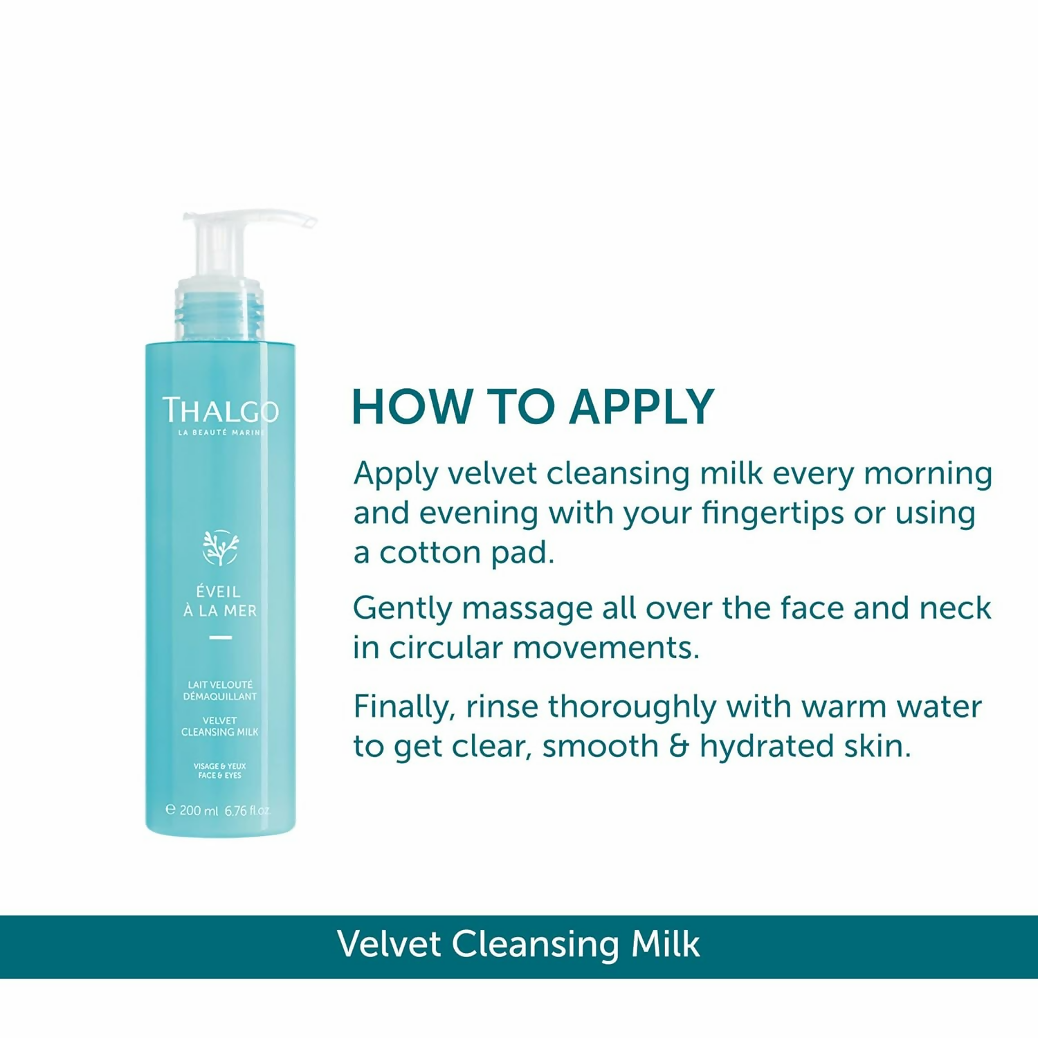 Thalgo Velvet Cleansing Milk - Gentle Cleansing Milk with Castor & Grape Seed Oils | Grocsy
