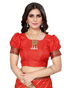 Vamika Dola Silk Red Lace Border Bollywood Style Saree (SUCHI RED) | Grocsy