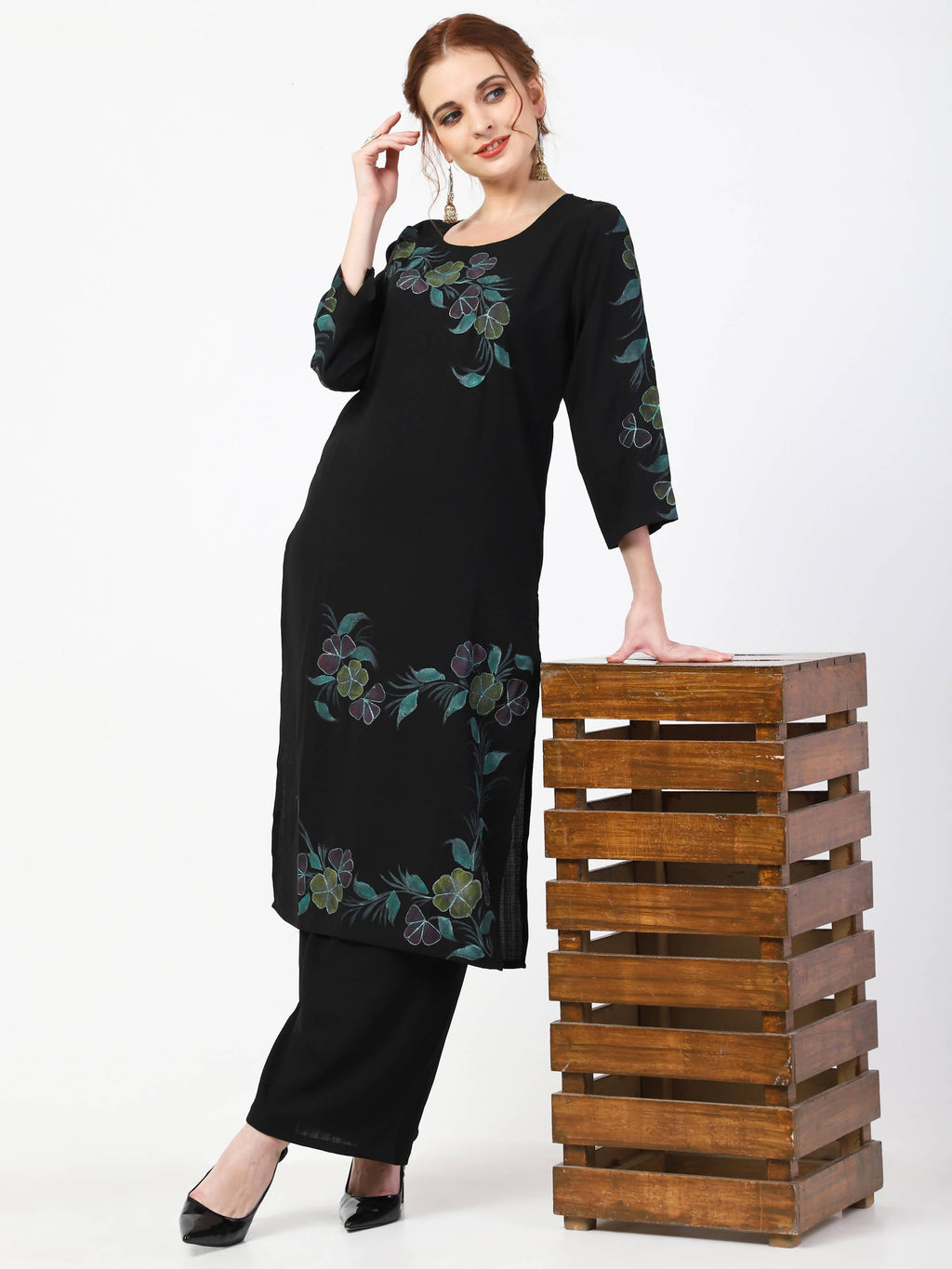 Cheera Kurta Palazzo With Leheria Dupatta Set (CH114KPD) | Grocsy