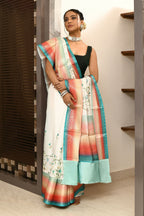 Joban Fashion Multicolor Saree Kataan Rainbow Digital Print With Embroidery | Grocsy