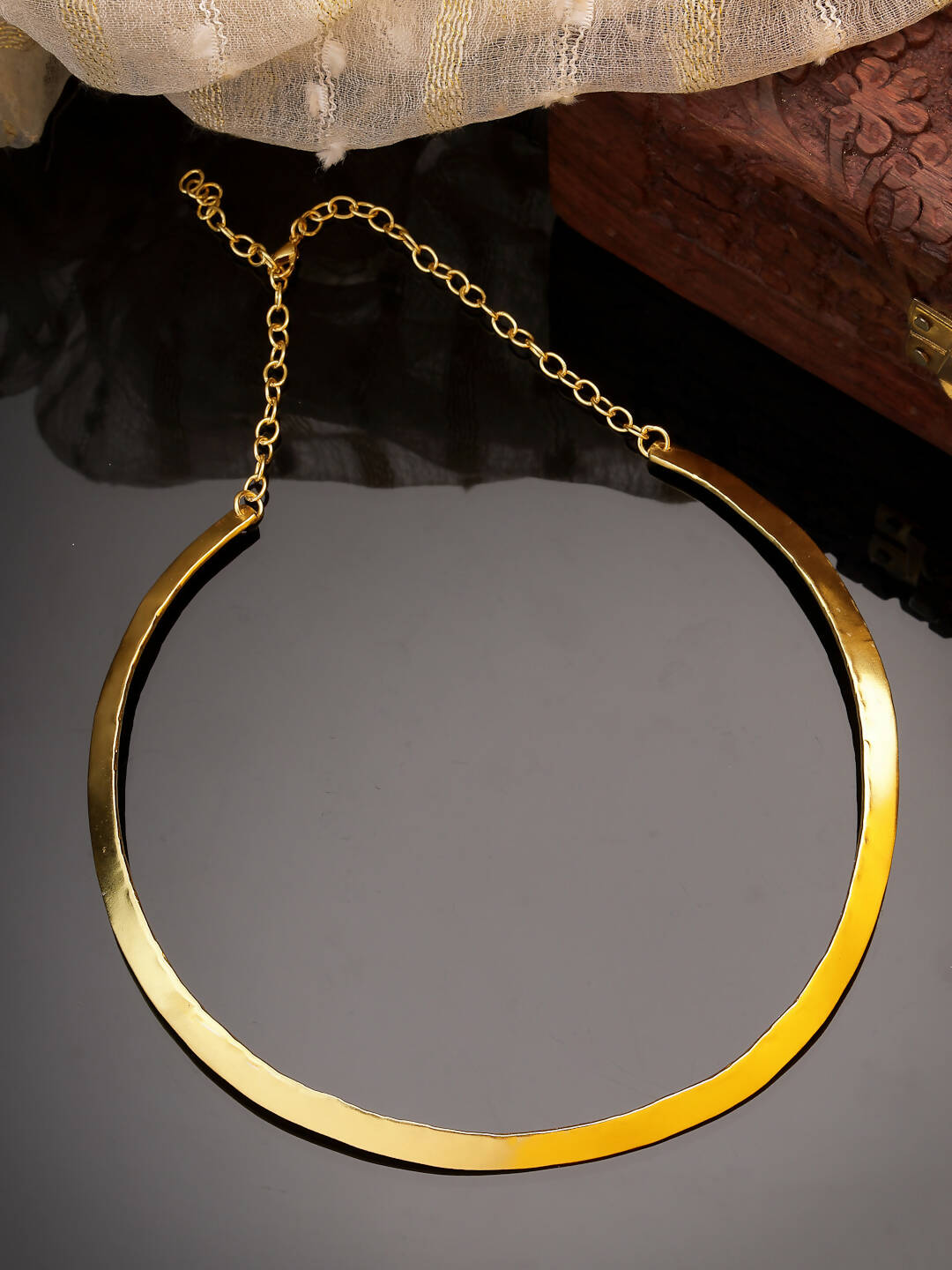 NVR Women Gold-Polished Choker Necklace | Grocsy