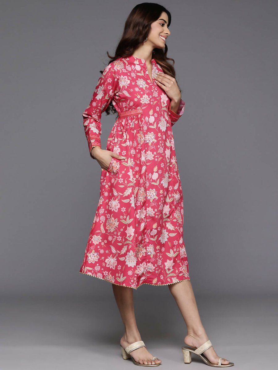 Ahalyaa Women's Traditional wear Dress - Pink | Grocsy