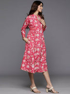 Ahalyaa Women's Traditional wear Dress - Pink | Grocsy