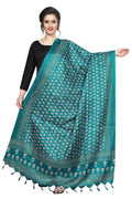Vamika Rama Green Dot Printed Khadi Bhagalpuri Latest Dupatta | Grocsy