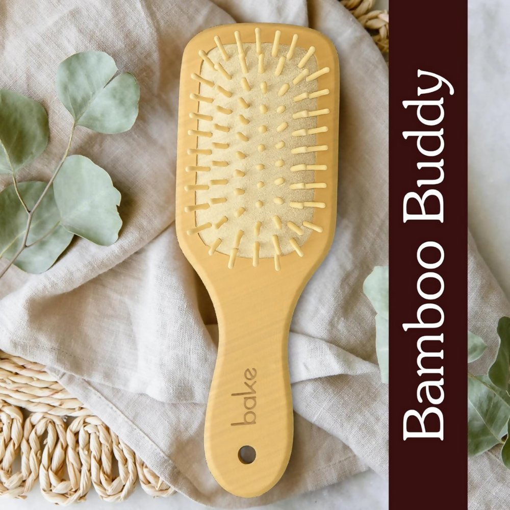 Bake Bamboo Buddy Wooden Hair Brush For Promotes Hair Growth | Grocsy