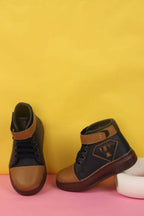 Tiny Bugs Boys Party Wear Mid Top Boots - Navy | Grocsy