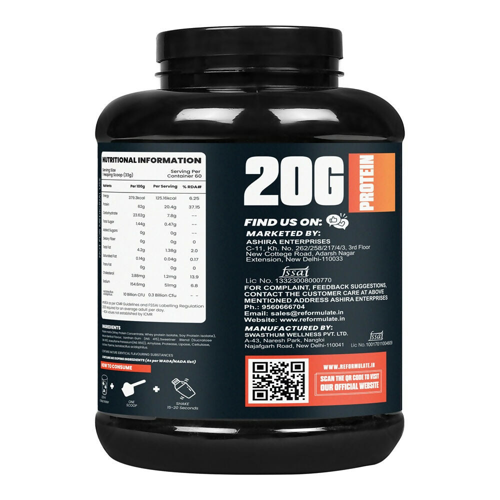 Reformulate Emerge I Whey Protein I Your Daily Meal Replacement Formula I 20 G I Protein I 5.1 G Bcaa's I 10 G Eaa's - Malai Kulfi | Grocsy