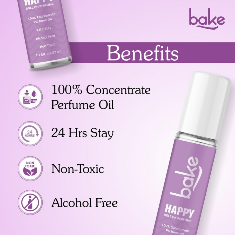 Bake Happy 100% Concentrated Perfume Oil Roll on Fragrance For Men & Women - Black Currant | Grocsy