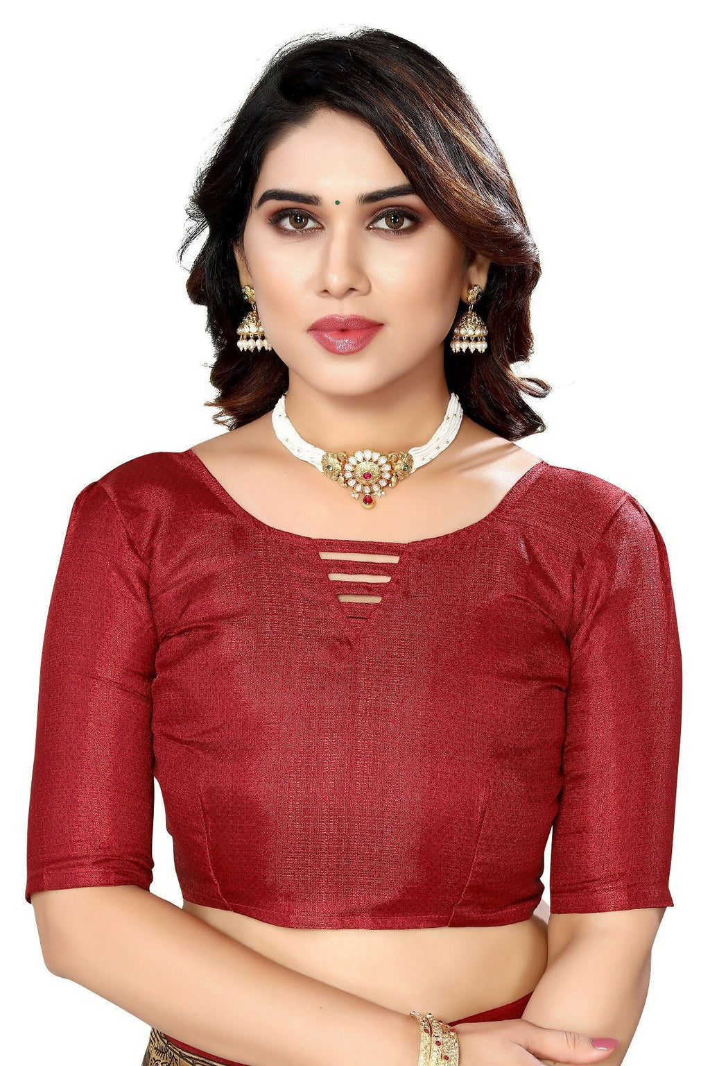 Vamika maroon Printed Art Silk Saree | Grocsy