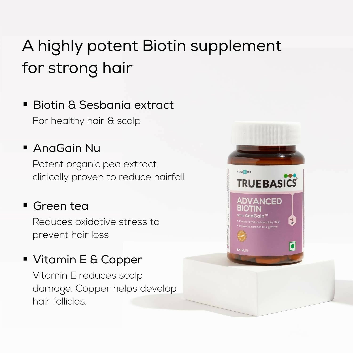 TrueBasics Advanced Biotin with AnaGain Tablets | Grocsy