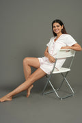 Breathables Women Cotton Night Suit Shirt And Shorts Co-Ord Set I Nightwear | Loungewear Set In Solid Colours | Grocsy