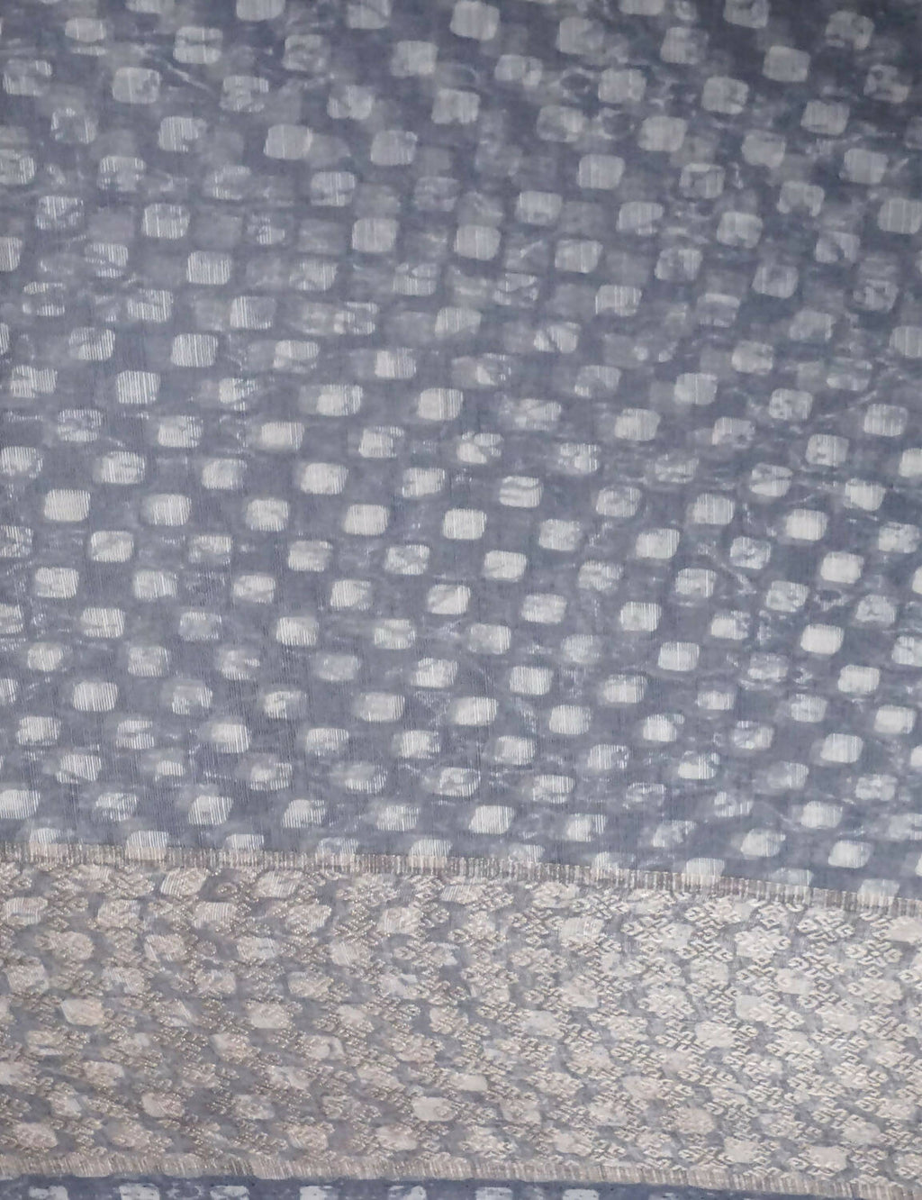 Shades Of Grey With Floral Design Semi Chanderi Saree By Gayathri Reddy Designer Studio | Grocsy