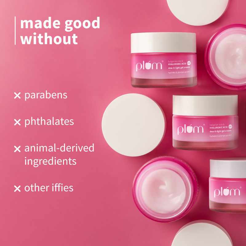 Plum Bulgarian Rose And 1% Hyaluronic Acid Dew-It-Light Gel Cream | Grocsy