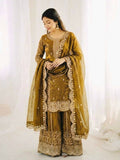 Teeya Creation Womens New Trendy Embroidery Coding And Sequence Work Gold Kurta Set | Grocsy