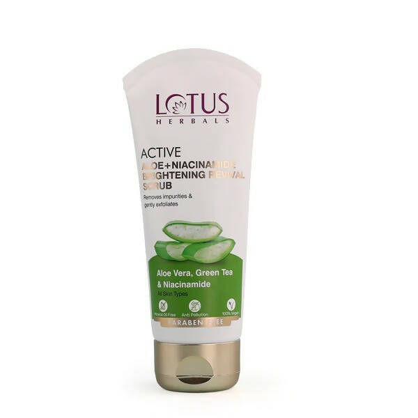 Lotus Herbals Active Aloe + Niacinamide Brightening Revival Scrub | Grocsy