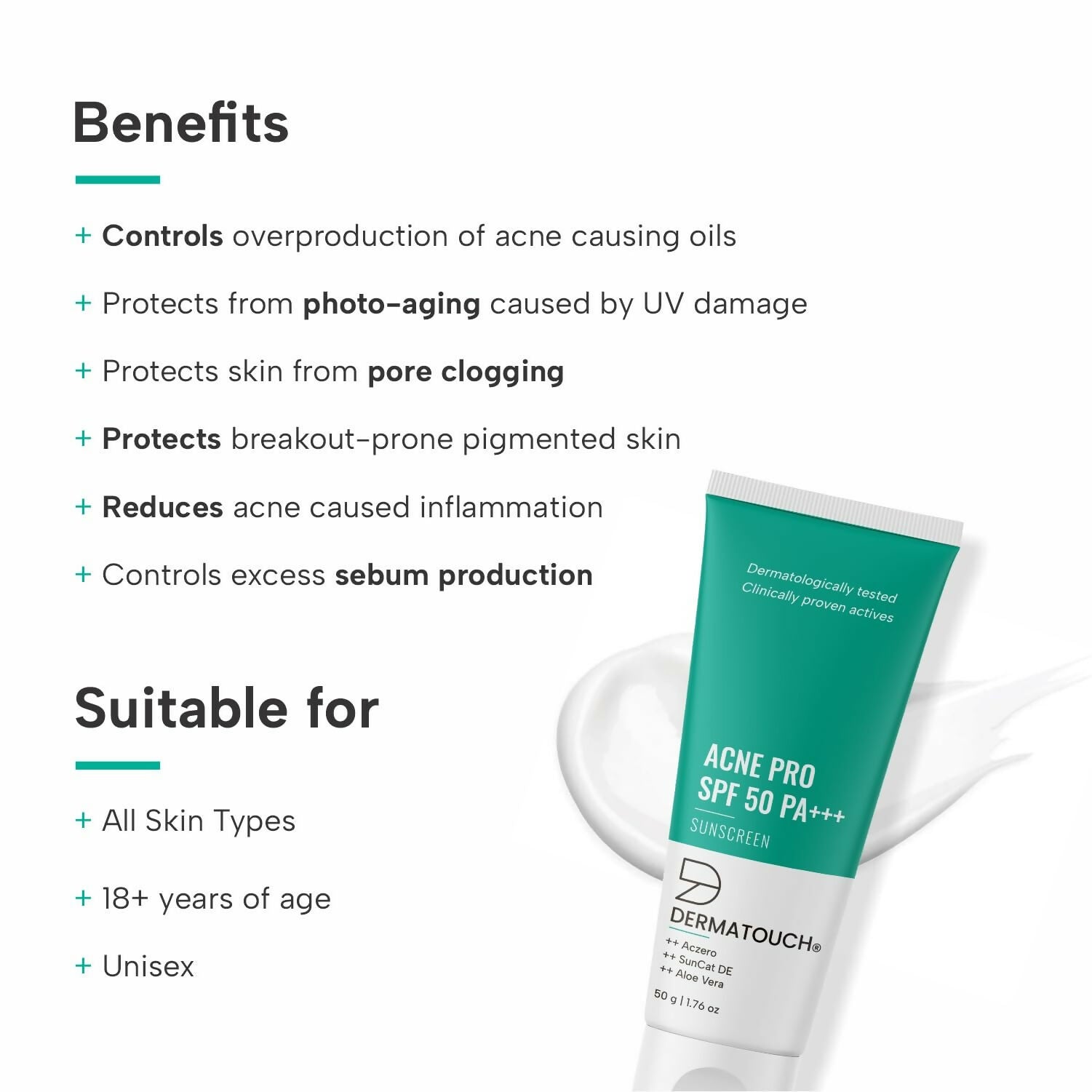 Dermatouch Acne Pro SPF 50 PA+++ Sunscreen | Grocsy
