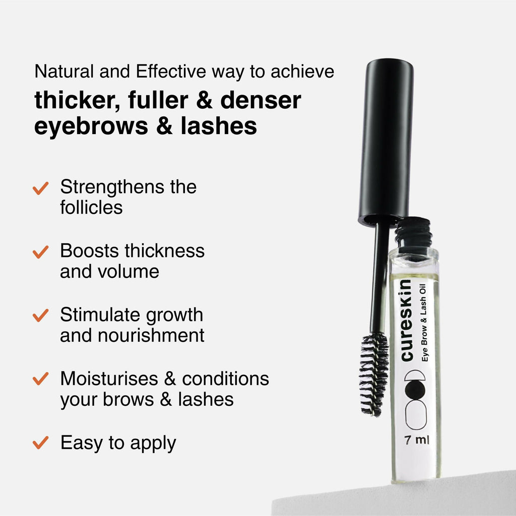 Cureskin Eye Brow & Lash Oil - Eyelash Growth Serum | Grocsy