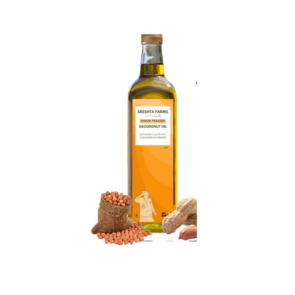 Sreshta Farms Wood Pressed Groundnut Oil | Grocsy
