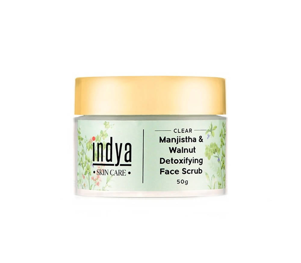 Indya Manjistha & Walnut Detoxifying Face Scrub | Grocsy