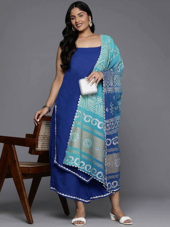 Ahalyaa Women's Traditional wear Kurta Set - Blue | Grocsy