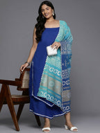 Ahalyaa Women's Traditional wear Kurta Set - Blue | Grocsy