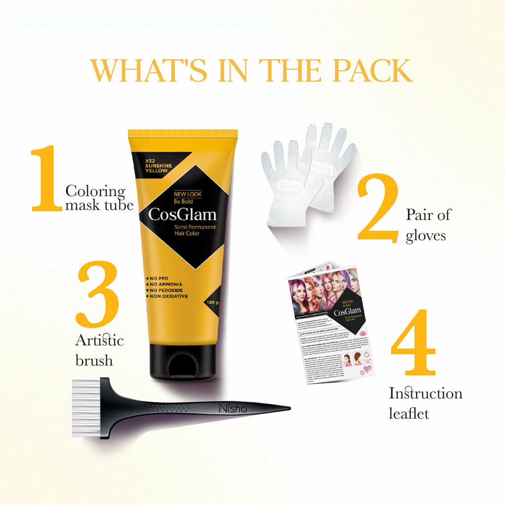 Cosglam Semi Permanent Hair Color for Women & Men (#32 Sushine Yellow) | Grocsy