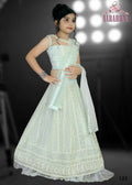 Wedding Designer Darkseagreen Net Kidswear Lahenga - Aaradhna | Grocsy