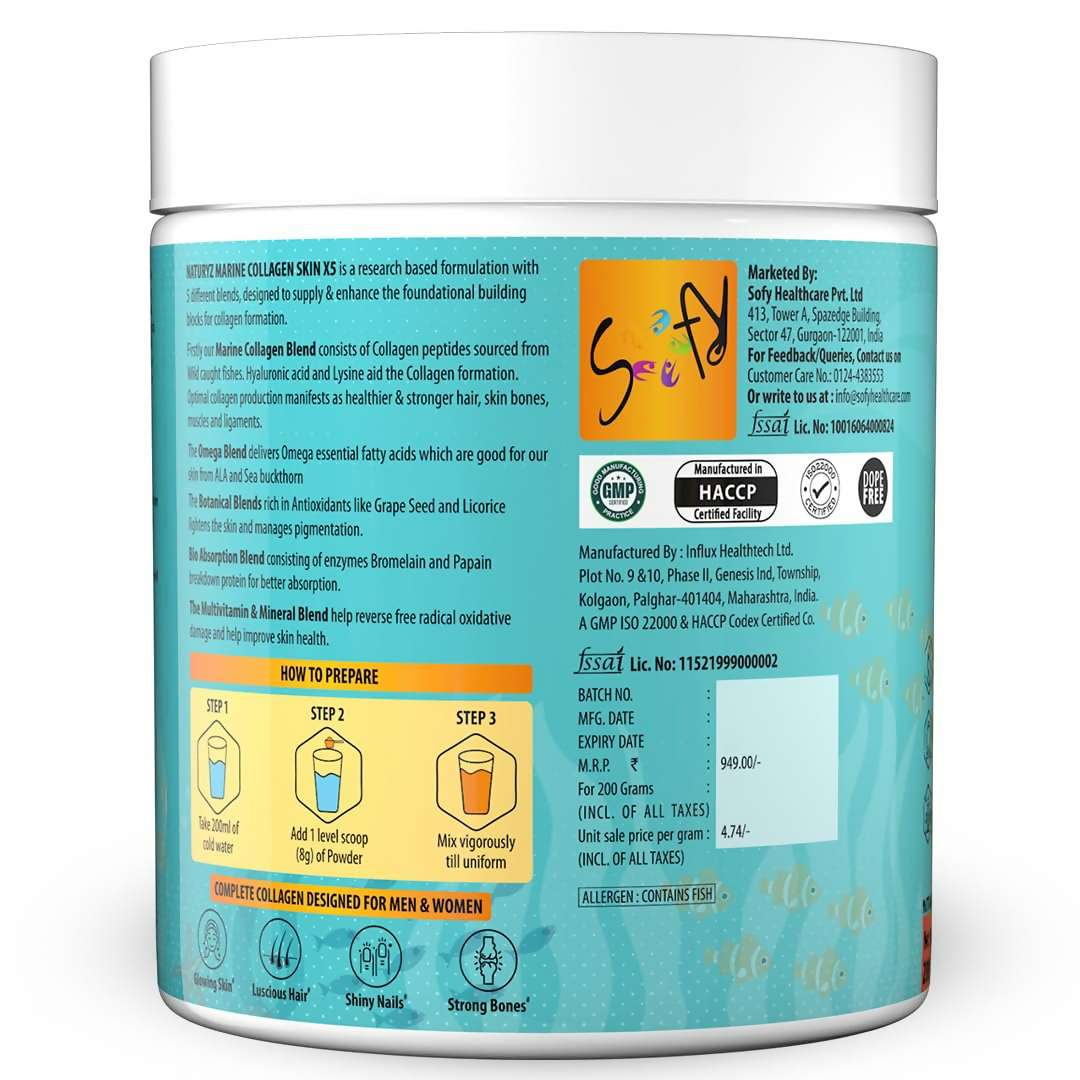 Naturyz Marine Collagen Skin X5 Power For Women & Men (Guava Flavour) | Grocsy