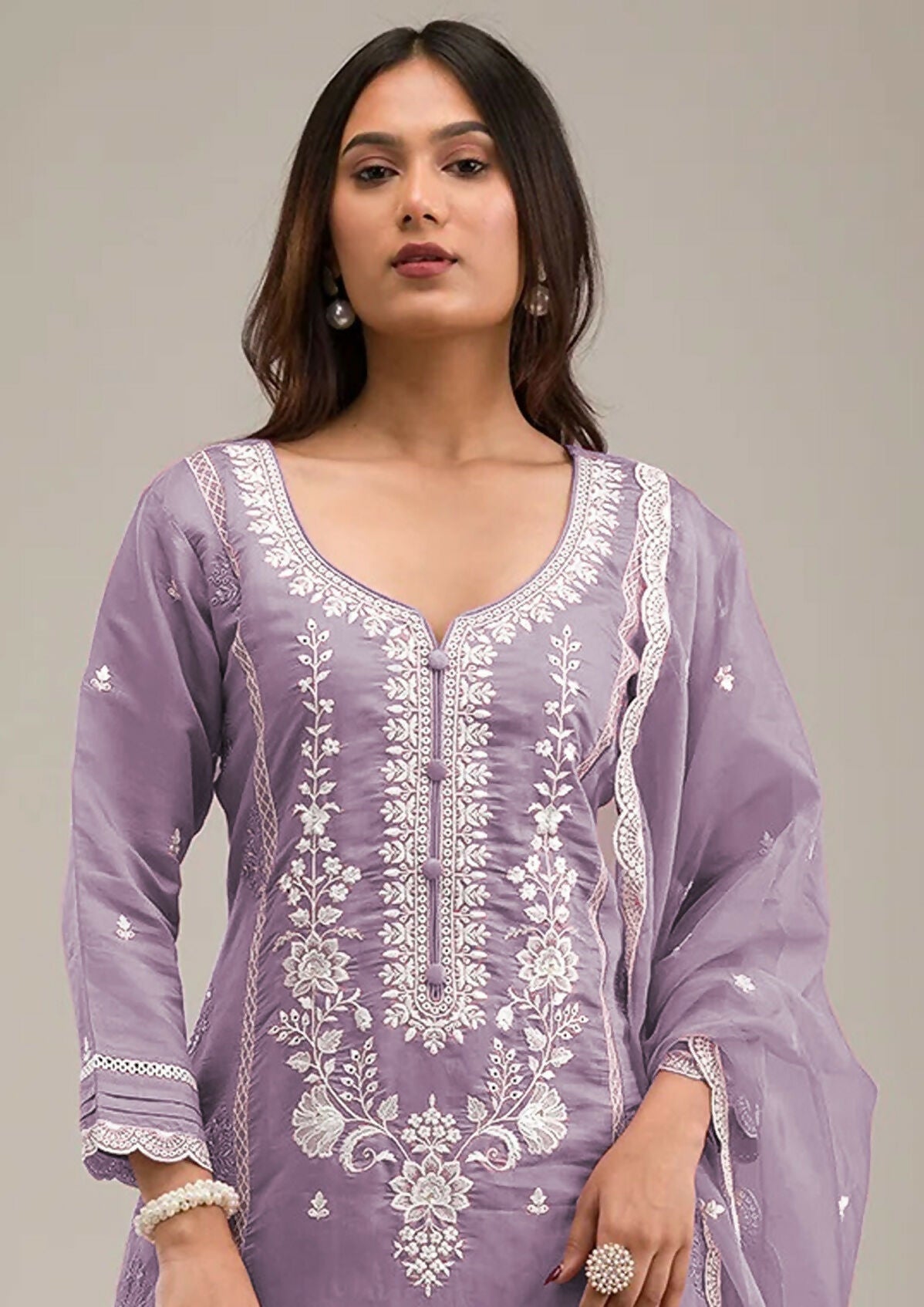 Anaita Light-lavender Embroidered Silk Stitched Salwar Suit | Grocsy
