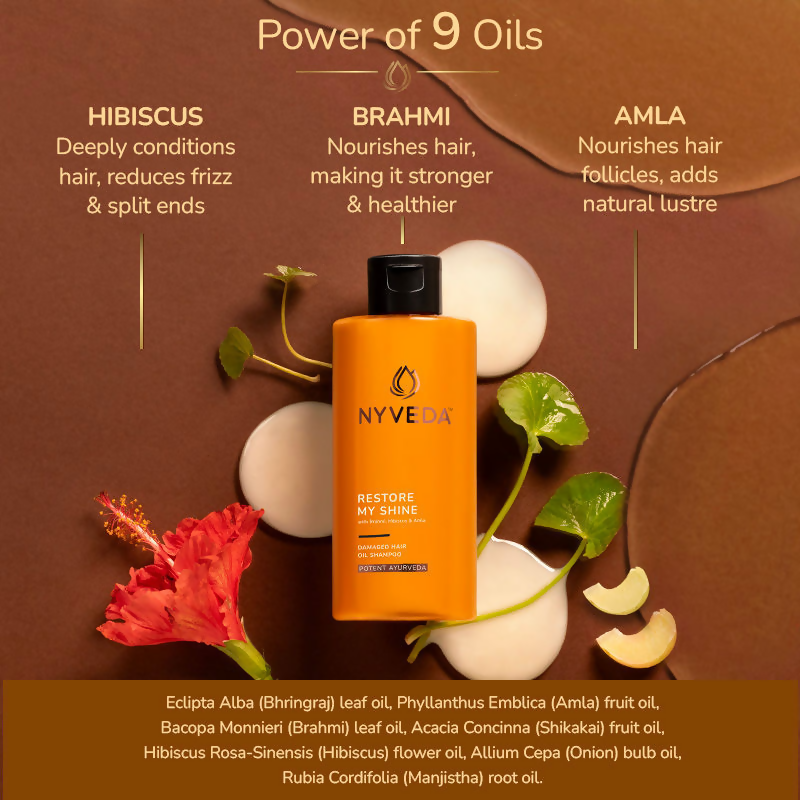Nyveda Restore My Shine Damaged Hair Oil Shampoo | Grocsy