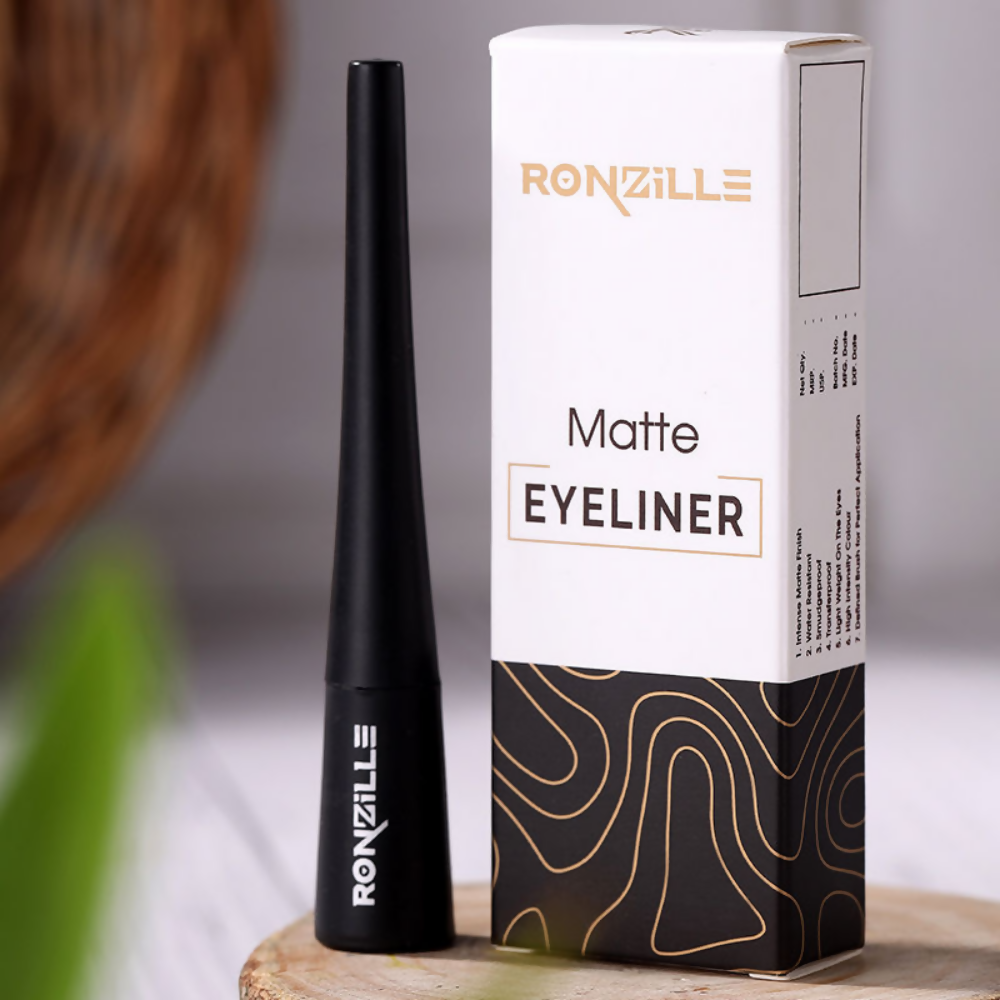 Ronzille Smudgeproof And Waterproof Liquid Matte Eyeliner - Black | Grocsy