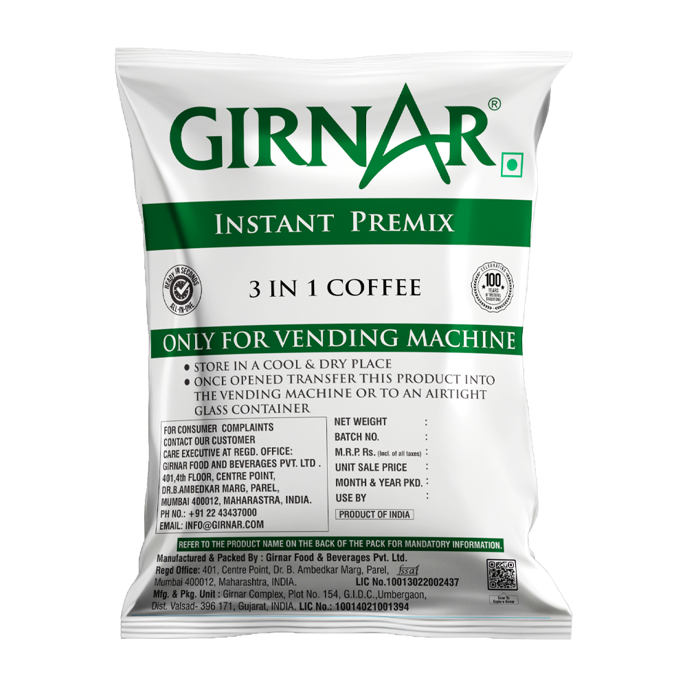 Girnar Instant Premix 3 In 1 Coffee (1kg Vending Pack) | Grocsy