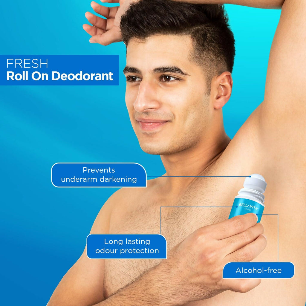 Bella Vita Fresh Natural Underarm Roll On Deodorant for Men & Women | Grocsy