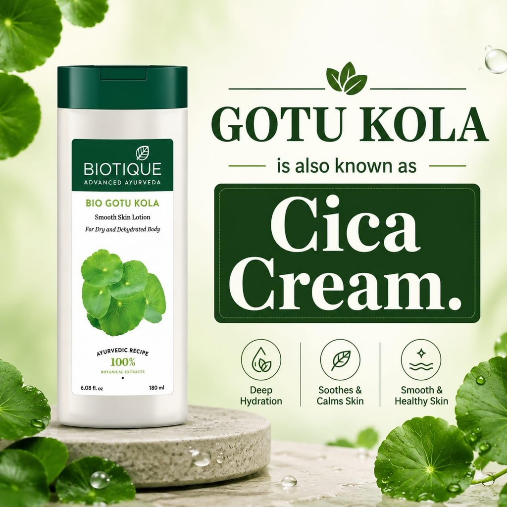 Biotique Bio Gotu Kola Smooth Skin Lotion For Dry and Dehydrated Body | Grocsy