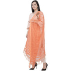 A R Silk Cotton Square Regular Dupatta Color Peach Dupatta or Chunni | Grocsy