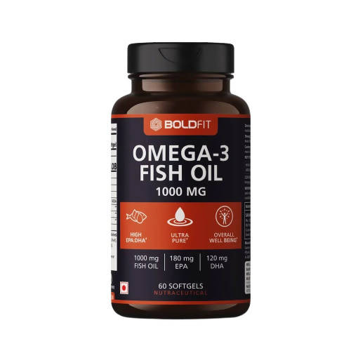 Boldfit Omega 3 Fish Oil 1000mg Softgels | Grocsy