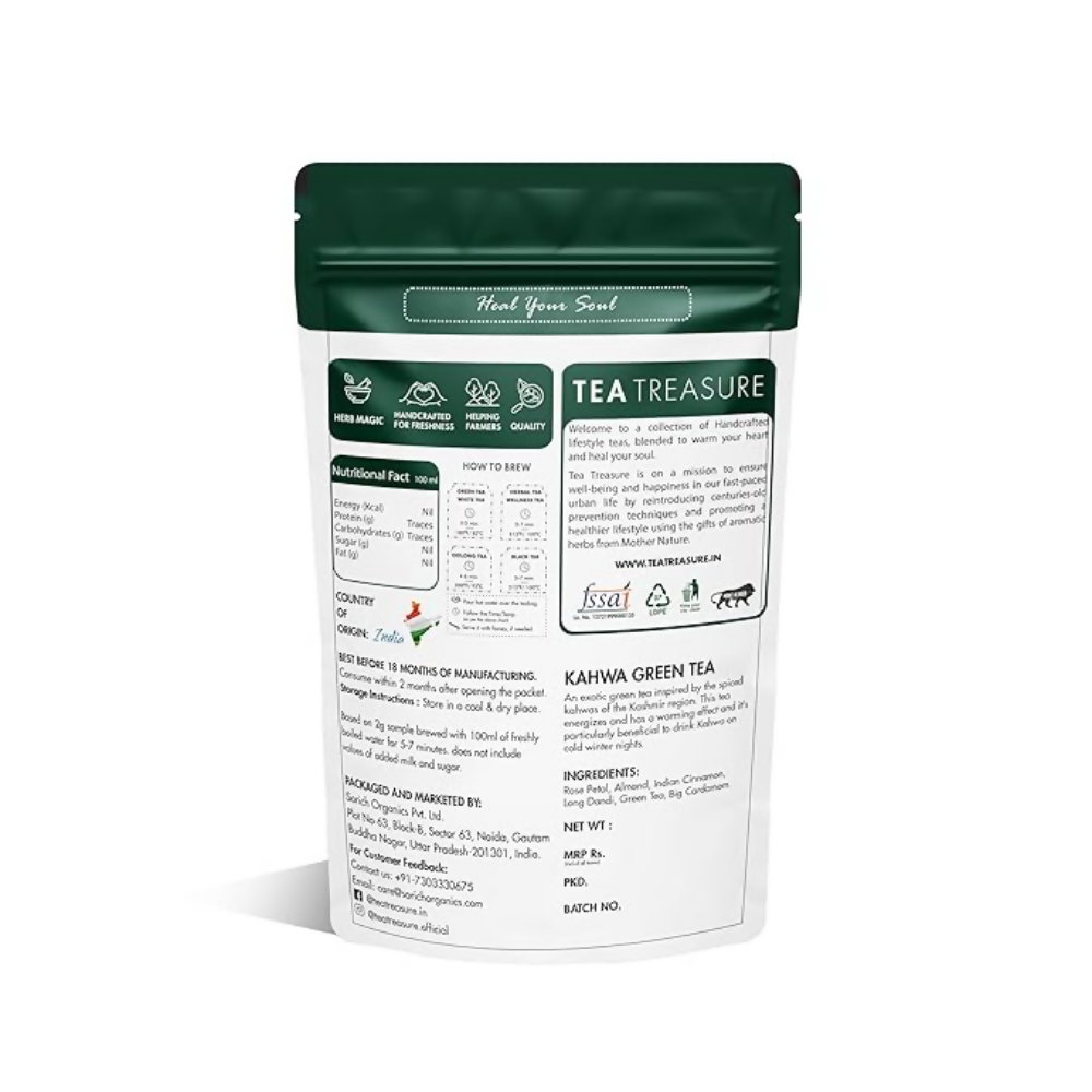 Tea Treasure Kashmiri Kahwa A Blend of Green Tea - Loose Leaf | Grocsy