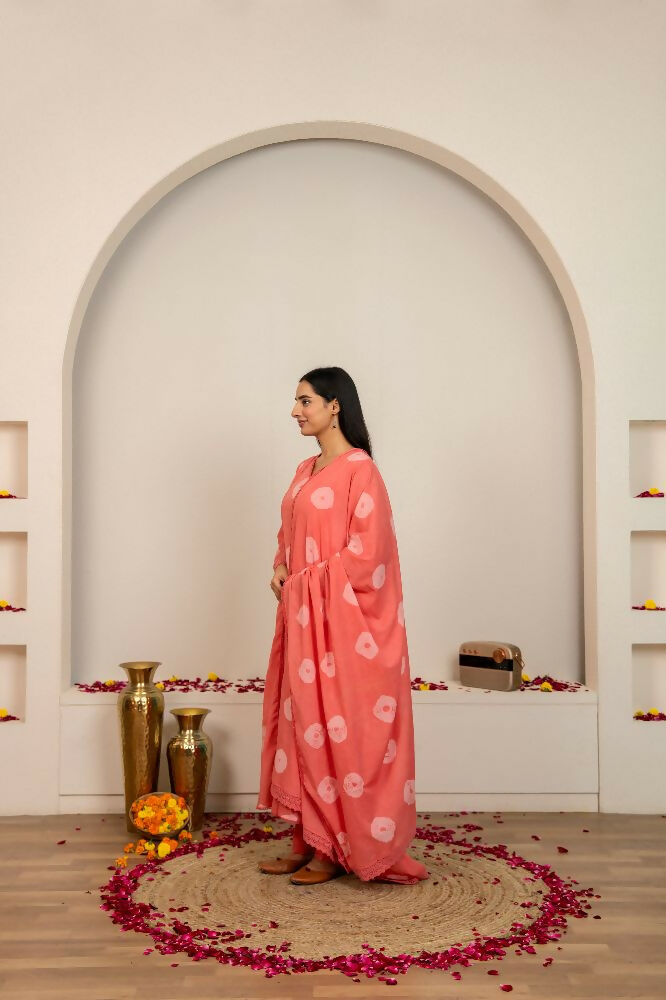 Joban Fashion Pink Tie & Dye Cotton Suit Set | Grocsy