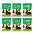 Neeta Henna Powder for Hair, Henna-Based Hair Color Natural Brown (Pack of 6) | Grocsy