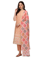 Lucknawi Embroidered Kurta With Pant & Dupatta, Multicolor - Hiral Fashion | Grocsy