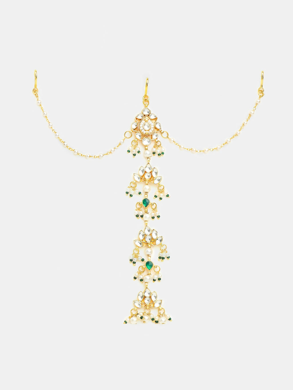 Ruby Raang Kundan And Pearl Hair Accessory | Grocsy