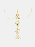 Ruby Raang Kundan And Pearl Hair Accessory | Grocsy